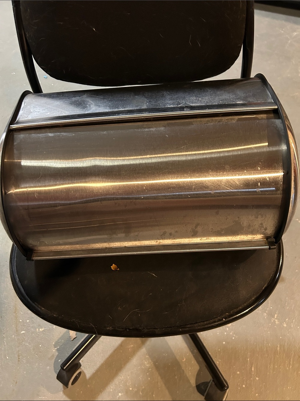 Stainless Steel Roll-Top Bread Box - Silver and small spice rack